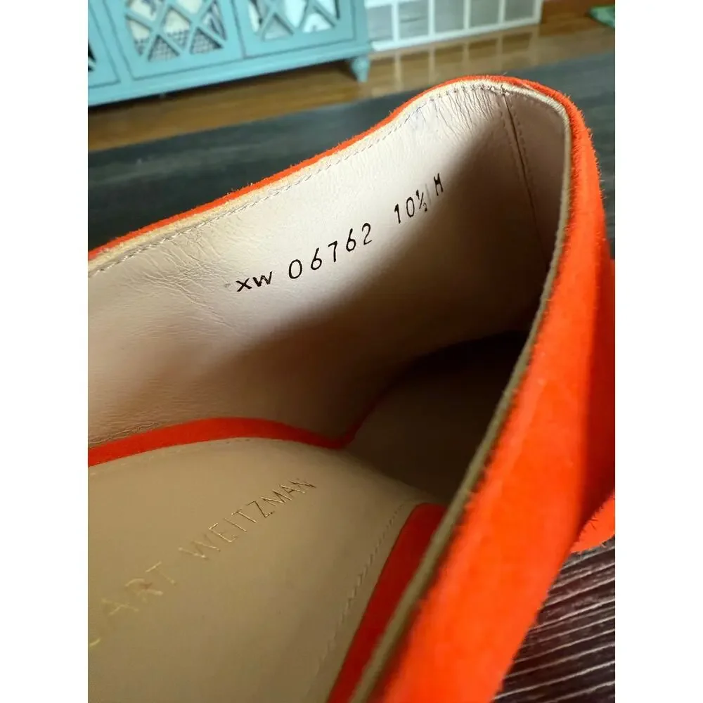 Stuart Weitzman Camilla Orange Luxe Suede High Heeled Sz. 10.5 - Picture 5 of 10